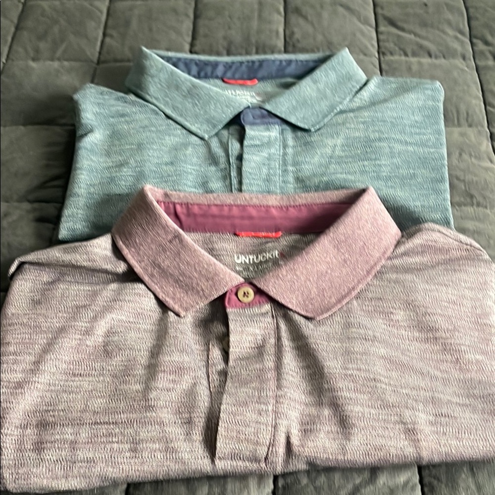 UNTUCKit Men's Blue and Purple Polo Shirts